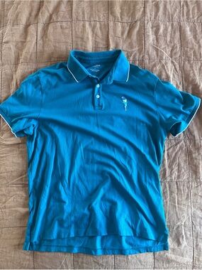 Bonobos Teal Blue Parrot-Embroidered Polo
